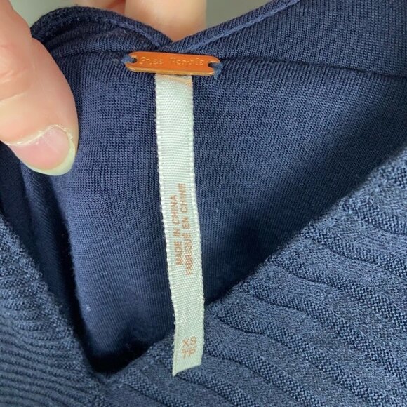 Free People Navy Blue All The Right Angles Midi Dress Size XS Revolve Cut Out - Picture 5 of 12